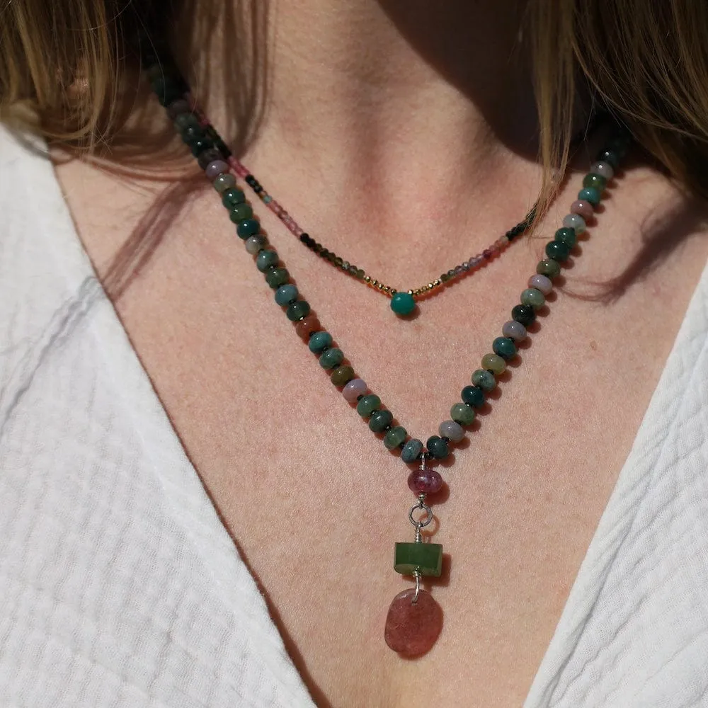 Tourmaline with Green Onyx Necklace