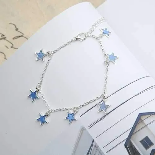 Trendy Luminous Blue Star Anklet Foot Chain Barefoot Sandal