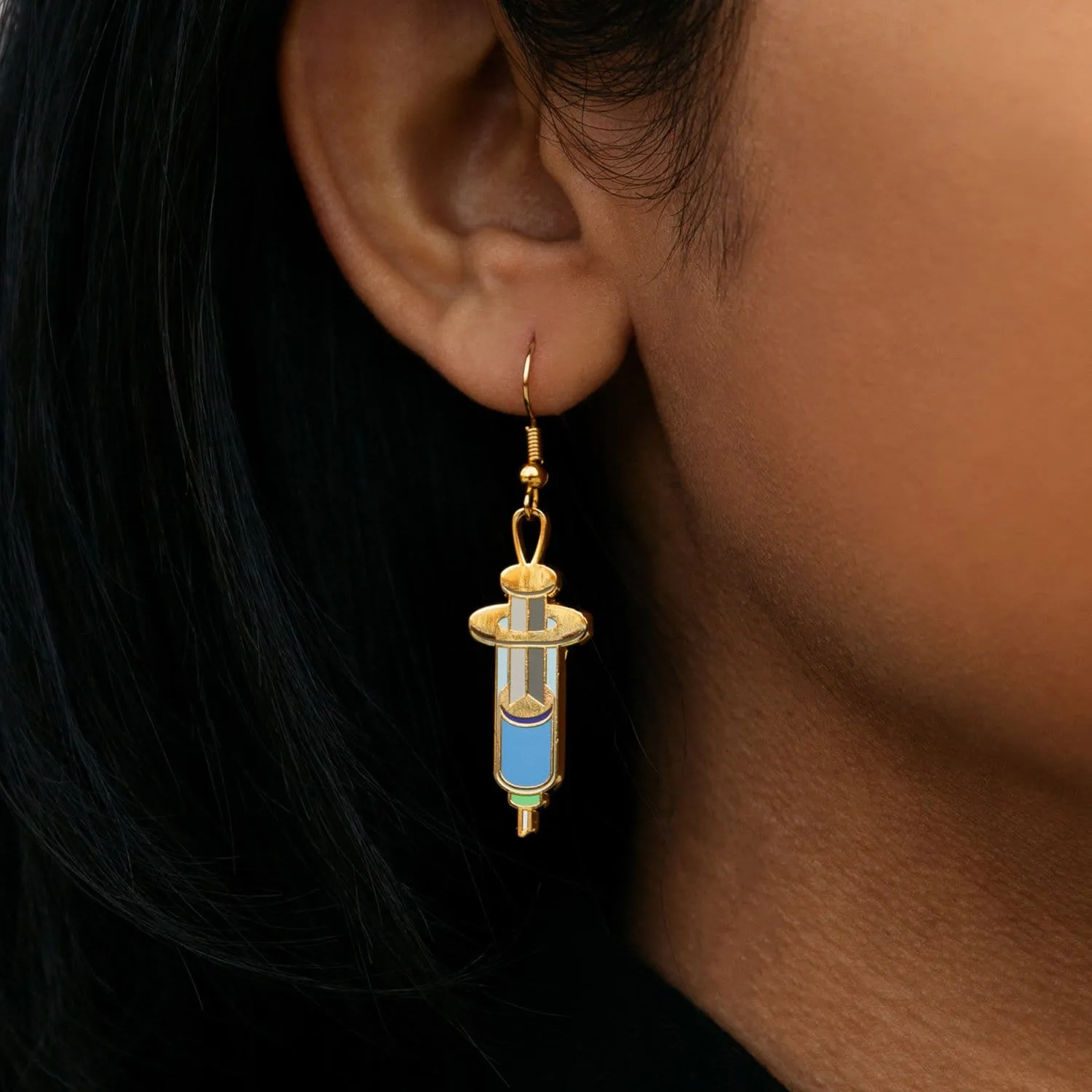 Vaccine Syringe and Vial (mixed set) Drop Earrings