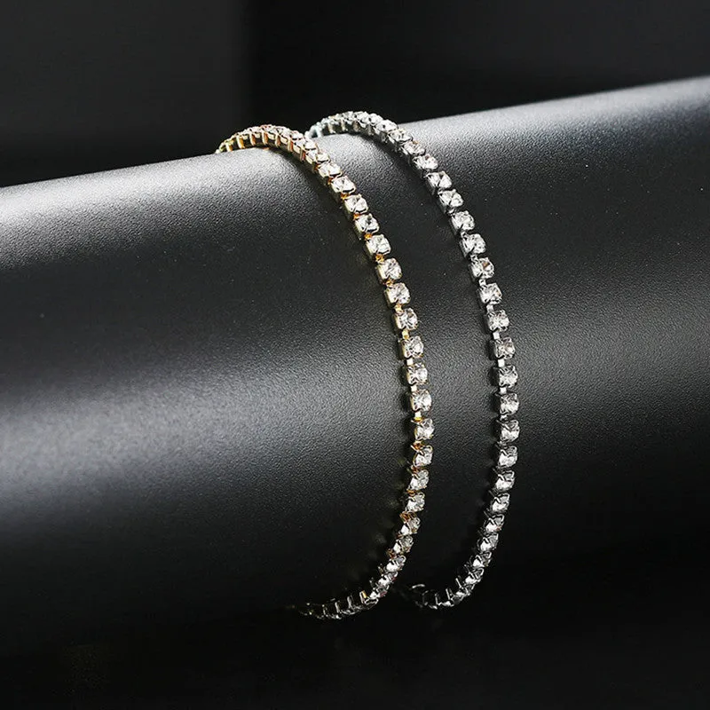 Versatile Simple Beach Shining Rhinestone Anklet