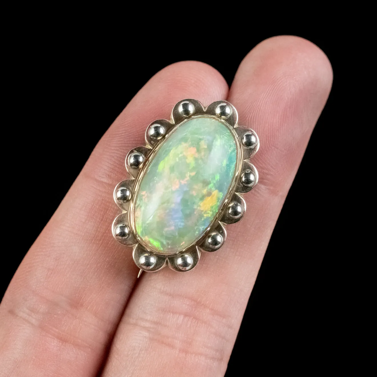 Vintage Natural Opal Brooch 15ct Opal Circa 1930 Boxed