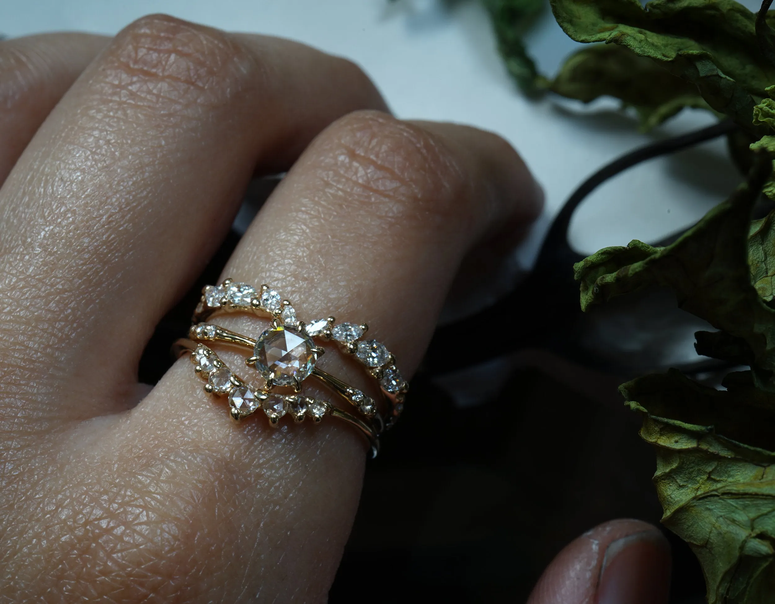 White Silk Jasmine Ring