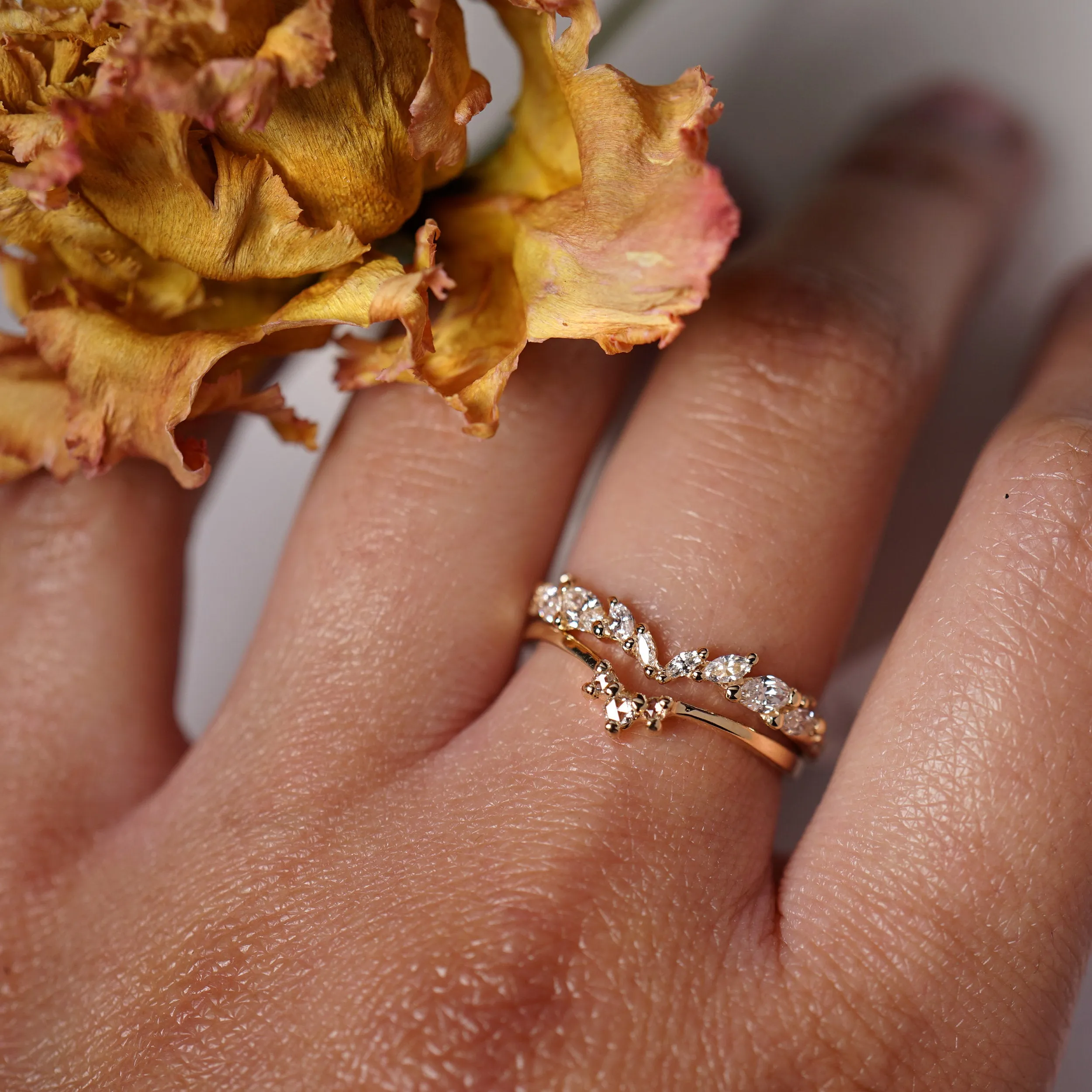 White Silk Jasmine Ring