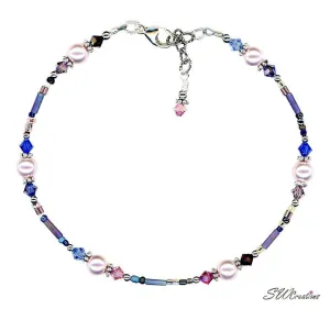 Winter Rose Beaded Pearl Anklet